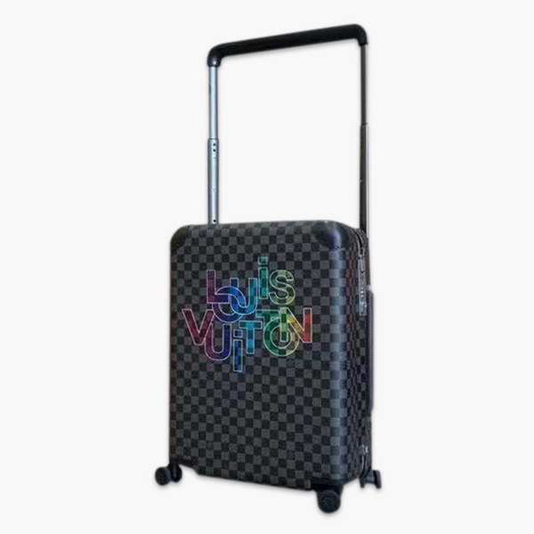 商品Alt模板：路易威登/LV Horizon 50拉杆箱，选用 Damier Graphite 帆布，印有设计的新款彩色交织字母品牌标识，光滑外层包裹轻巧的铝制拉杆，使箱内平整，箱内设计精简 - xtest