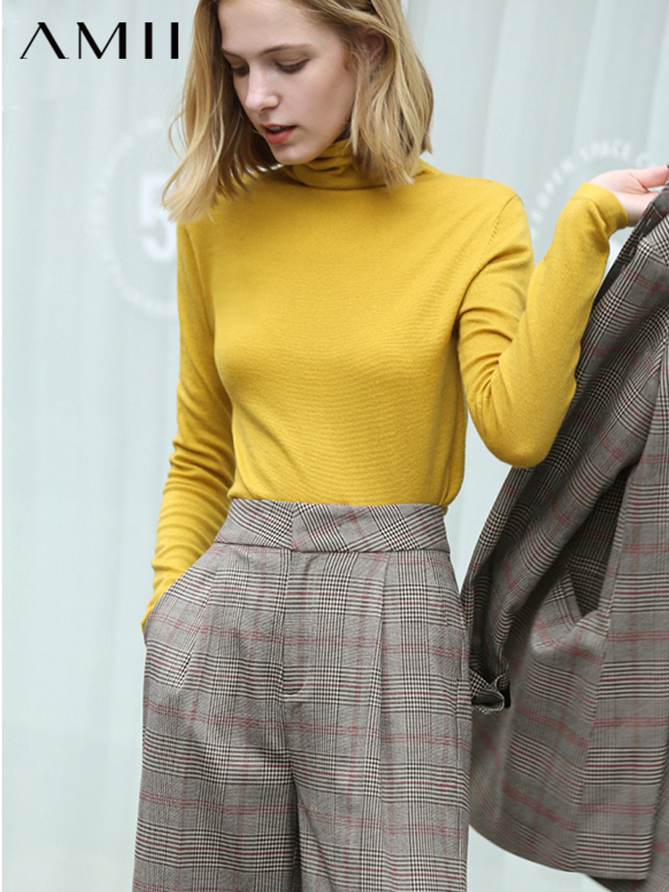 商品Alt模板：库存不足 商品 AMII Minimalism Autumn Winter Women's Sweater Causal Solid Basic Turtleneck Sweaters For Women Women's sweater Tops 12020216 - xtest
